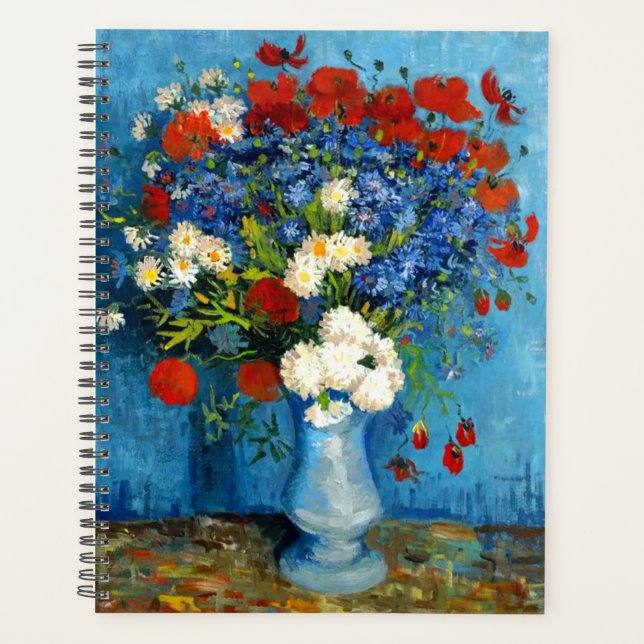 Van Gogh Vase with Cornflowers and Poppies Planner (Front)