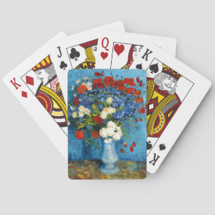 Van Gogh Vase with Cornflowers and Poppies Poker Cards