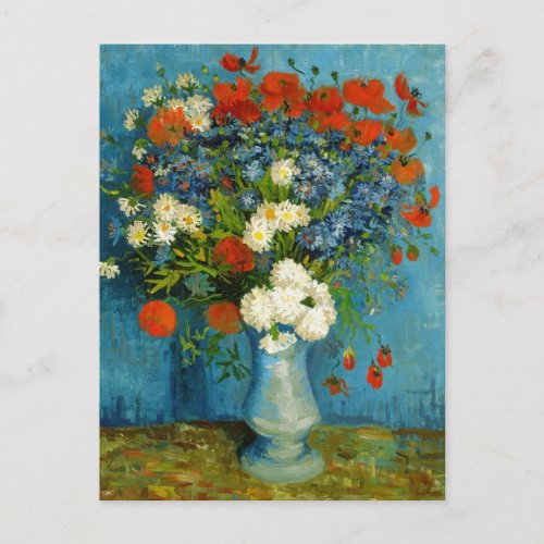 Van Gogh Vase with Cornflowers and Poppies Postcard