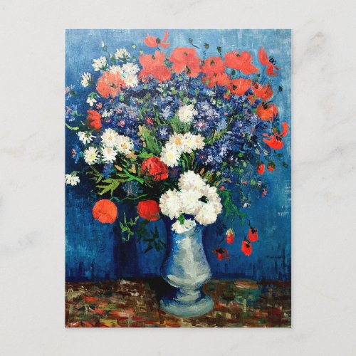 Van Gogh _ Vase with Cornflowers and Poppies Postcard