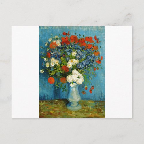 Van Gogh Vase with Cornflowers and Poppies Postcard