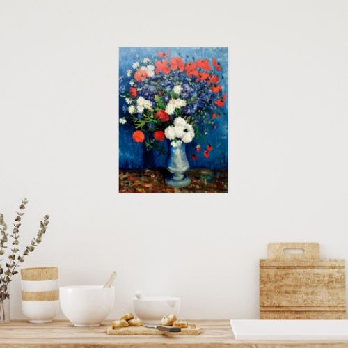 Van Gogh _ Vase with Cornflowers and Poppies Poster