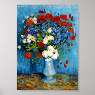 Van Gogh Vase with Cornflowers and Poppies Poster