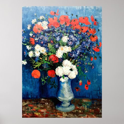 Van Gogh _ Vase with Cornflowers and Poppies Poster