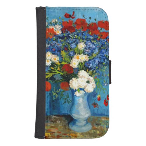 Van Gogh Vase with Cornflowers and Poppies Galaxy S4 Wallet Case