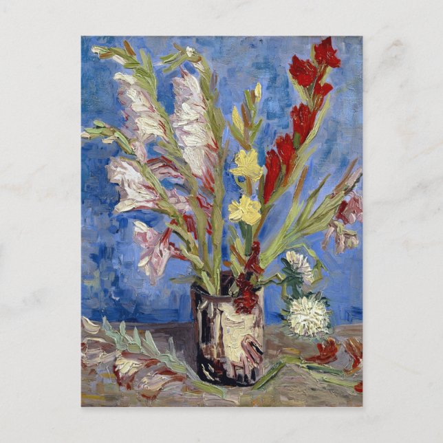 Van Gogh. Vase with Gladioli and China Asters. Postcard (Front)