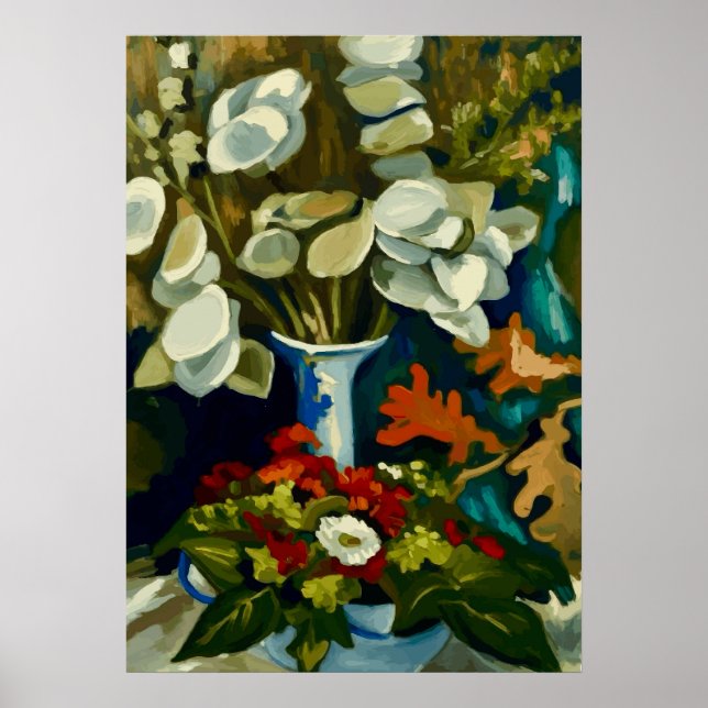 Van Gogh Vase with Honesty Poster (Front)