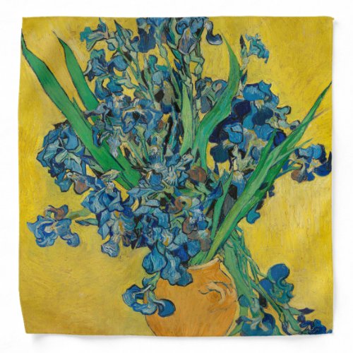 Van Gogh Vase with Irises Classic Impressionism Bandana