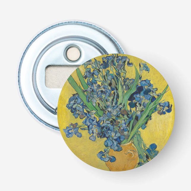 Van Gogh Vase with Irises Classic Impressionism Bottle Opener (Front)
