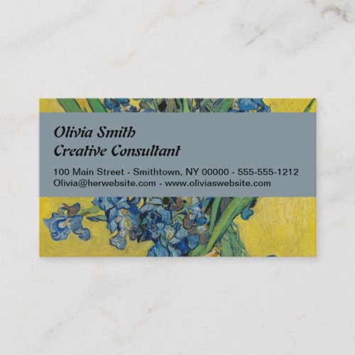 Van Gogh Vase with Irises Classic Impressionism Business Card