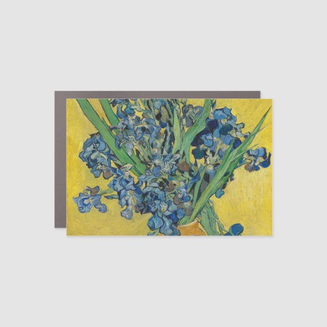 Van Gogh Vase with Irises Classic Impressionism Car Magnet (Front)