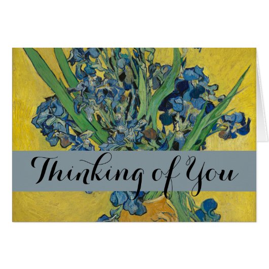 Van Gogh Vase with Irises Classic Impressionism Cards (Front Horizontal)