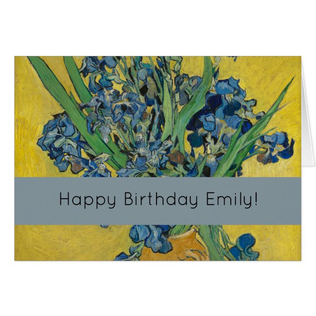 Van Gogh Vase with Irises Classic Impressionism Cards (Front Horizontal)