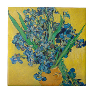 Van Gogh Vase with Irises Classic Impressionism Ceramic Tile