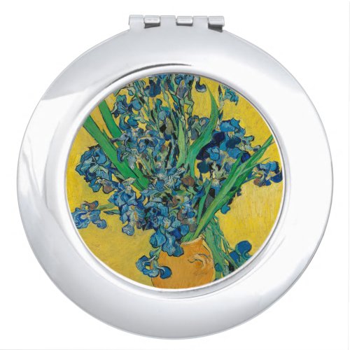 Van Gogh Vase with Irises Classic Impressionism Compact Mirror