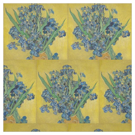 Van Gogh Vase with Irises Classic Impressionism Fabric