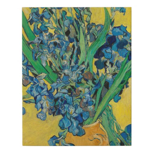 Van Gogh Vase with Irises Classic Impressionism Faux Canvas Print