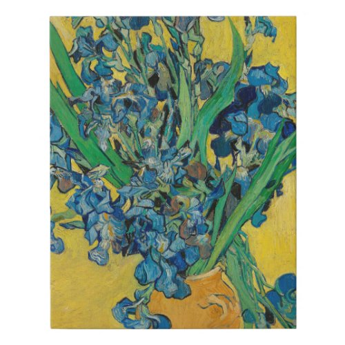 Van Gogh Vase with Irises Classic Impressionism Faux Canvas Print