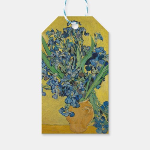 Van Gogh Vase with Irises Classic Impressionism Gift Tags