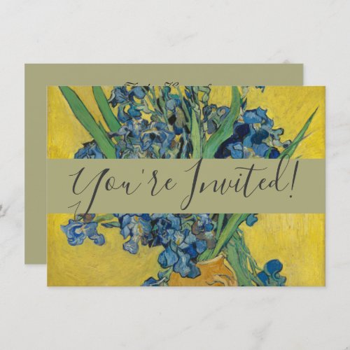 Van Gogh Vase with Irises Classic Impressionism Invitation