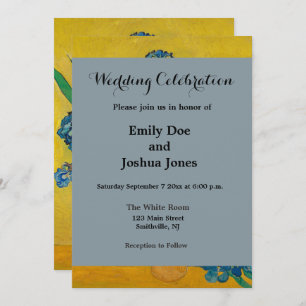 Van Gogh Vase with Irises Classic Impressionism Invitation