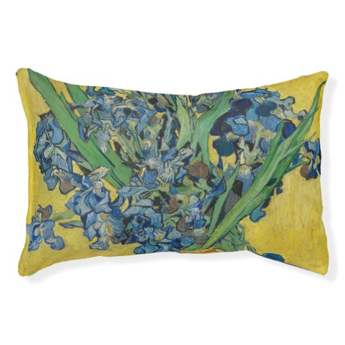 Van Gogh Vase with Irises Classic Impressionism Pet Bed