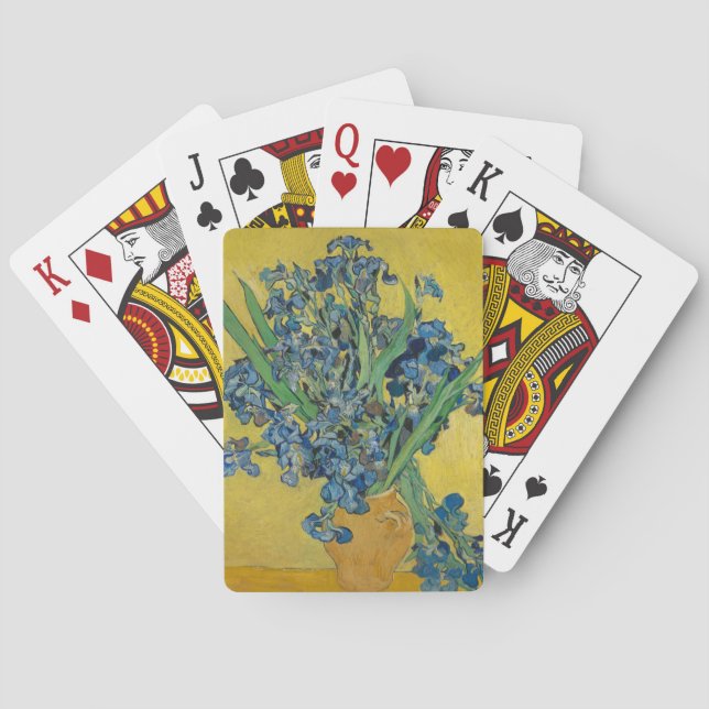 Van Gogh Vase with Irises Classic Impressionism Poker Cards (Back)