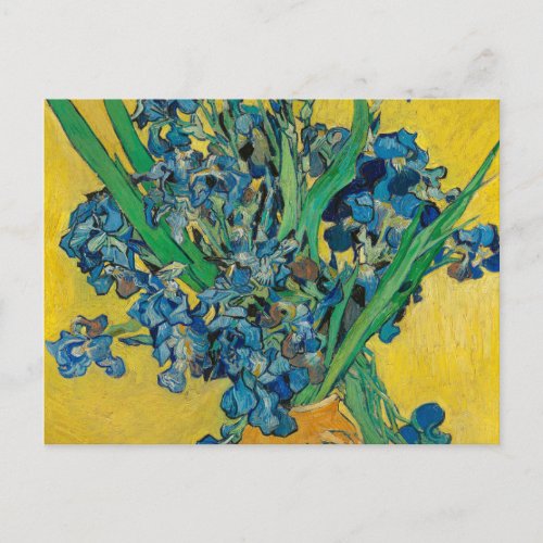 Van Gogh Vase with Irises Classic Impressionism Postcard