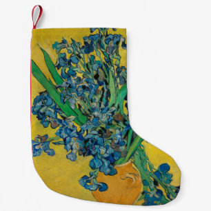 Van Gogh Vase with Irises Classic Impressionism Small Christmas Stocking