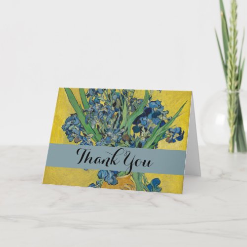 Van Gogh Vase with Irises Classic Impressionism Thank You Card