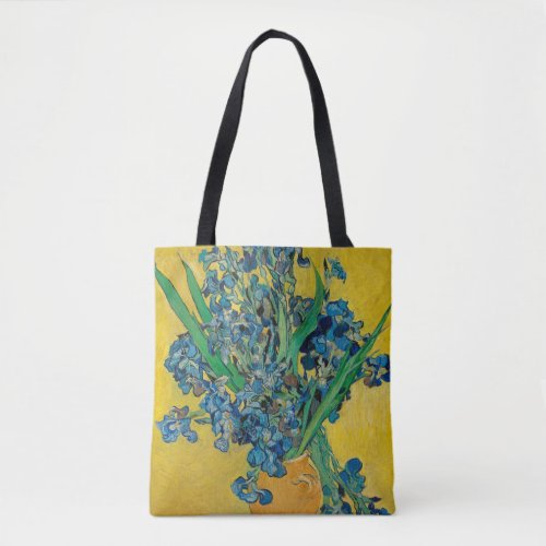 Van Gogh Vase with Irises Classic Impressionism Tote Bag