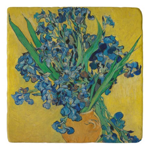 Van Gogh Vase with Irises Classic Impressionism Trivet