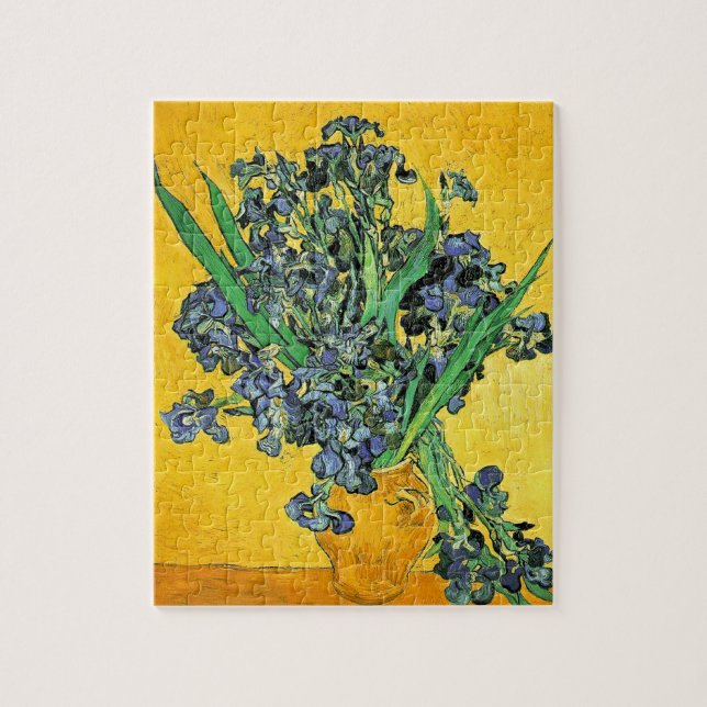 Van Gogh - Vase with Irises Yellow Background Jigsaw Puzzle (Vertical)