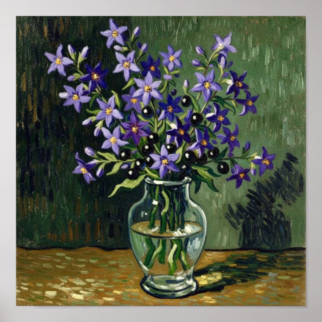 Van Gogh Vase with Nightshade Poster (Front)