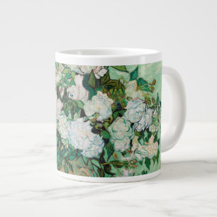 Van Gogh Vase with Pink Roses Flowers Painting Giant Coffee Mug