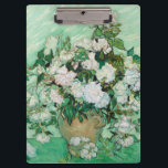 Van Gogh Vase with Pink Roses Vintage Floral Art Clipboard<br><div class="desc">Vincent van Gogh (Dutch, 1853 - 1890) Vase with Pink Roses, 1890, Oil on canvas, 71 cm x 90 cm. Painted in the psychiatric hospital at Saint-Remy, before Van Gogh was set to check out. The painting reflects the optimism he had for his future, both in his choice of color...</div>