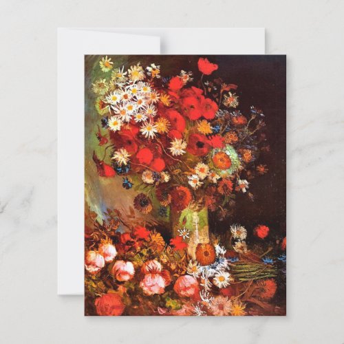 Van Gogh _ Vase with Poppies Cornflowers Peonies Card