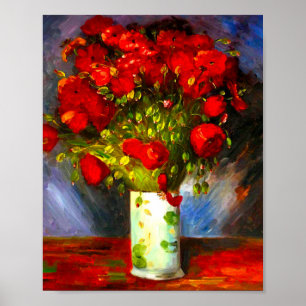 Van Gogh Vase with Poppies Poster