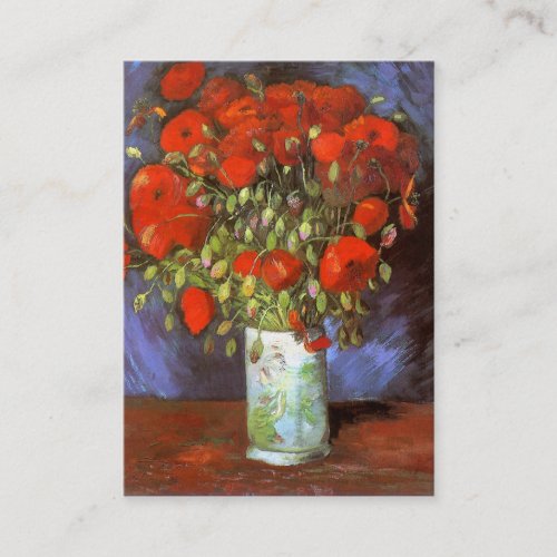 Van Gogh Vase with Red Poppies Business Card