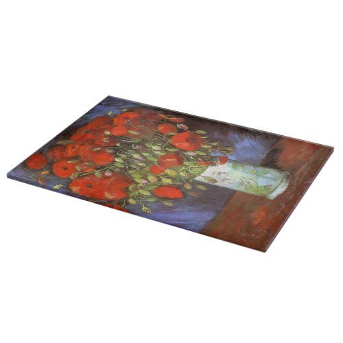 Van Gogh Vase with Red Poppies Cutting Board