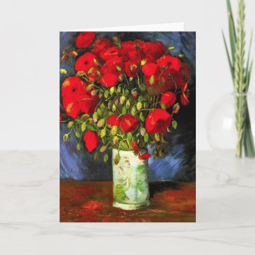 Van Gogh Vase With Red Poppies Greeting Card