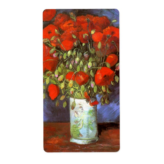 Van Gogh: Vase with Red Poppies Label (Front)