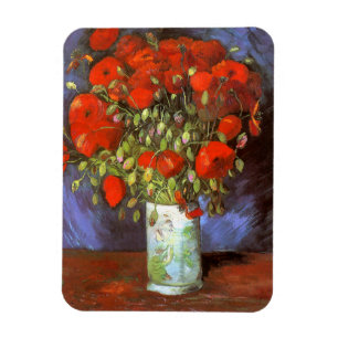 Van Gogh: Vase with Red Poppies Magnet
