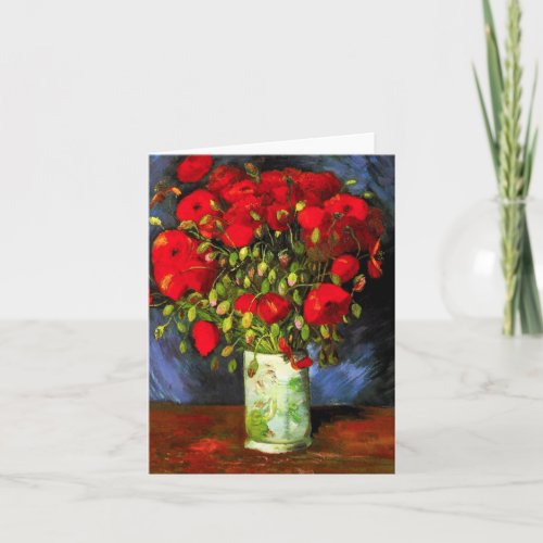 Van Gogh Vase With Red Poppies Note Card