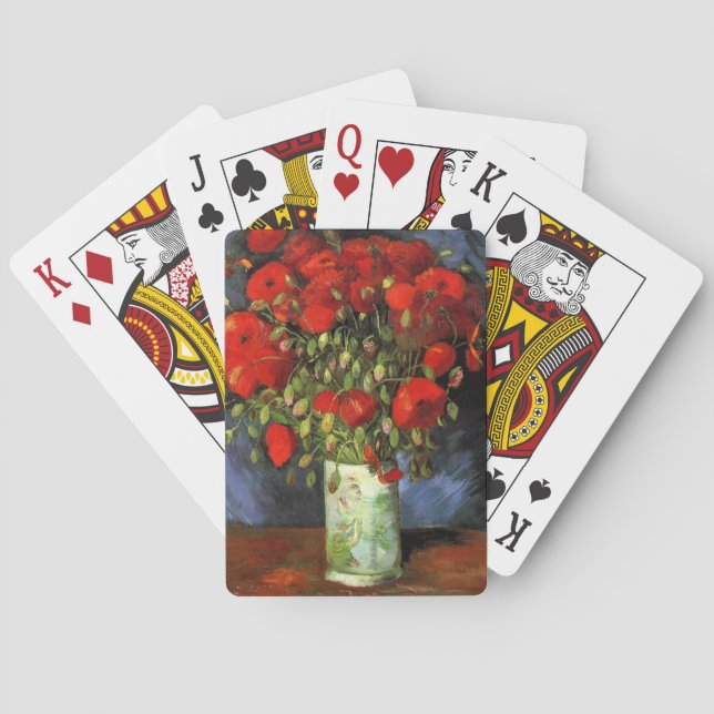 Van Gogh - Vase with Red Poppies Poker Cards (Back)