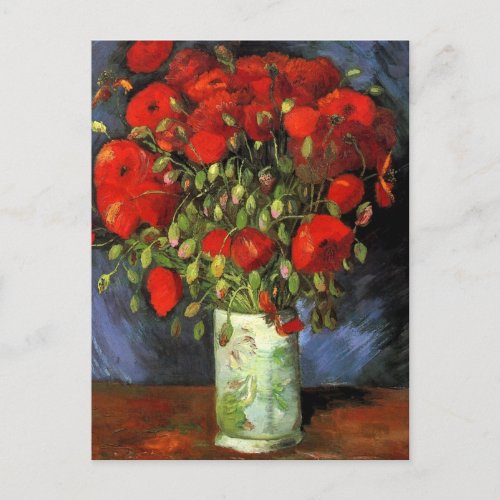 Van Gogh _ Vase with Red Poppies Postcard