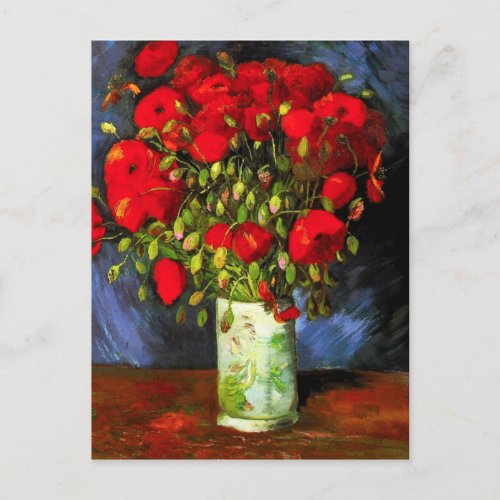 Van Gogh Vase With Red Poppies Postcard