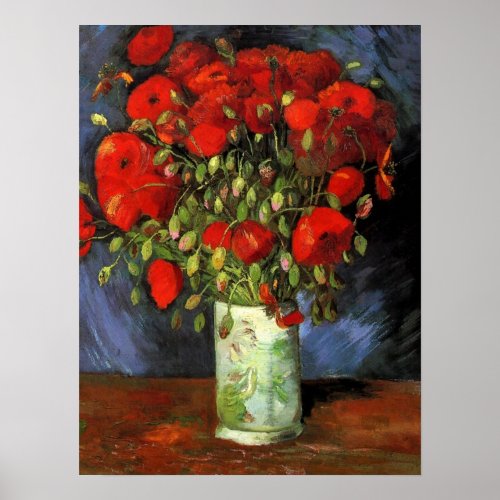 Van Gogh _ Vase with Red Poppies  Poster