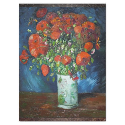 VAN GOGH VASE WITH RED POPPIES TISSUE PAPER