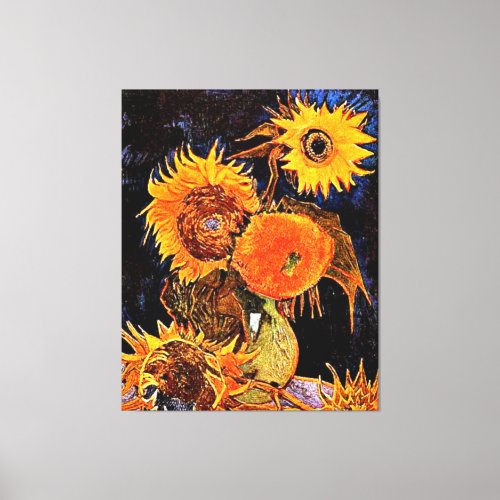 Van Gogh _ Vase with Six Sunflowers Canvas Print